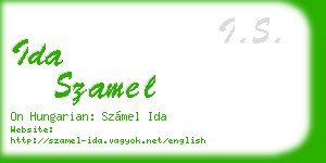 ida szamel business card